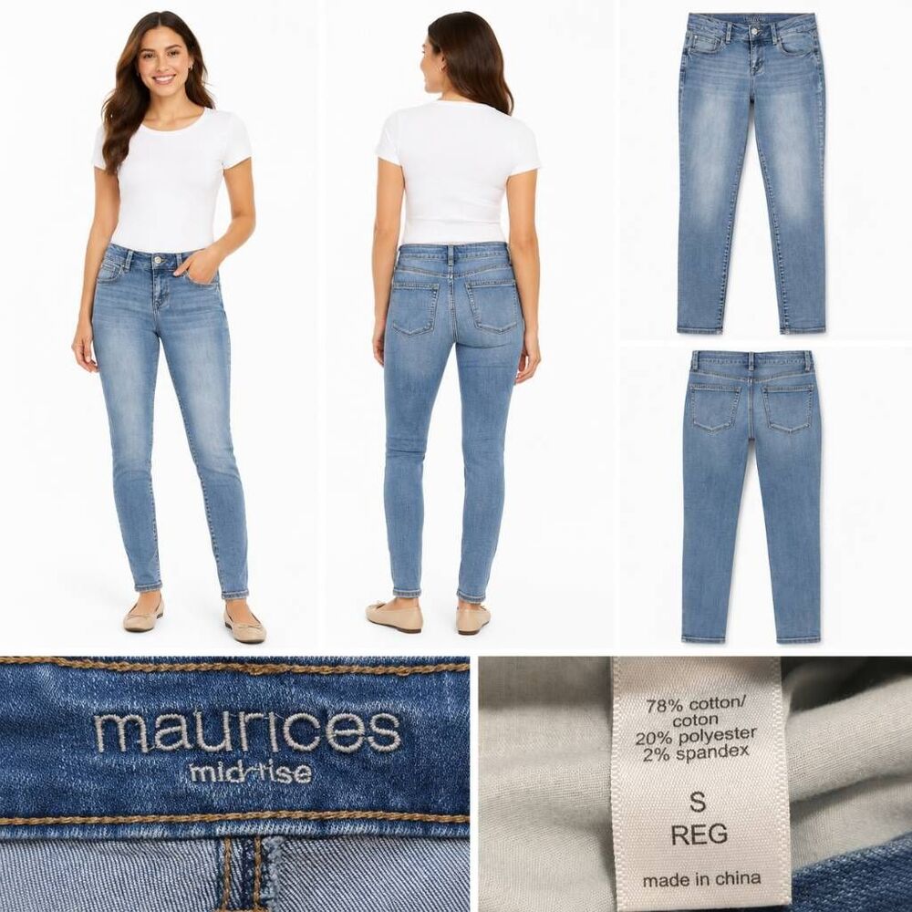 Maurices Small Mid Rise Skinny Jeans Light Wash